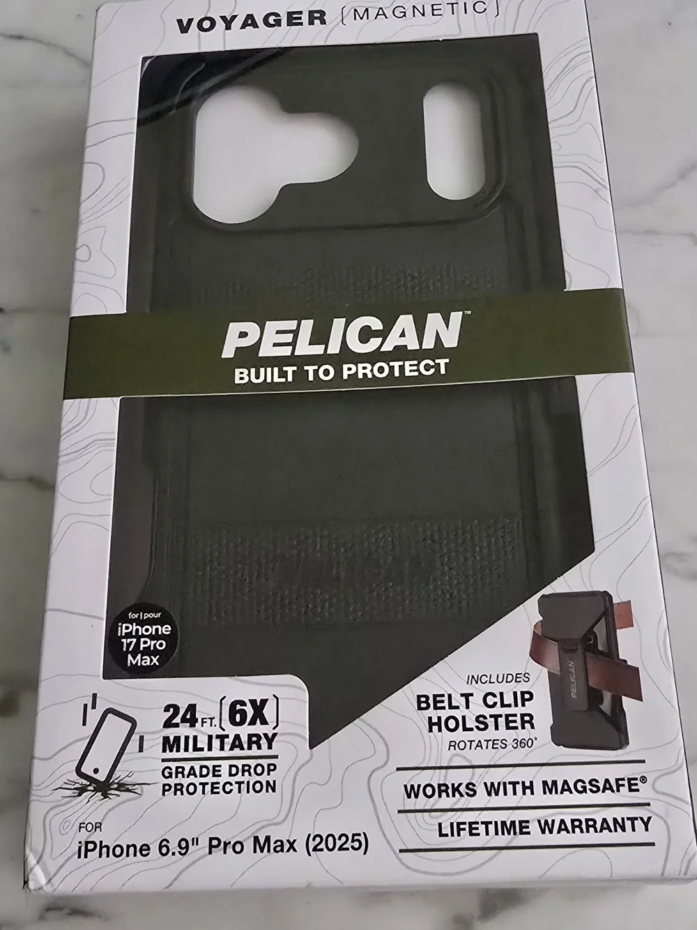 Pelican Voyager Magnetic Protective MAGsafe  Case for iPhone 17 Pro Max - Black